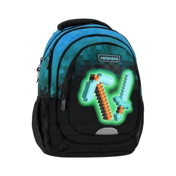 Plecak szkolny Astrabag Blue Pixel wzór niebieskie piksele
