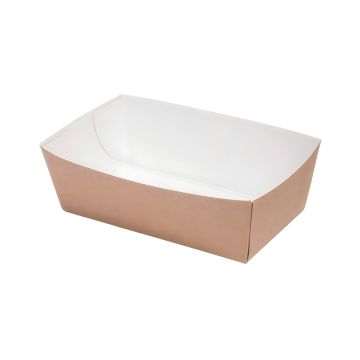 Tacka papierowa głęboka kraft brązowa 12 x 6 x 4 cm 100 sztuk do cateringu