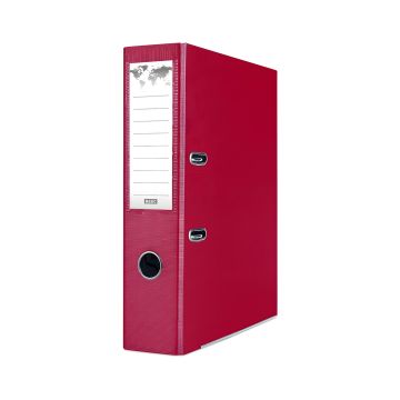 Segregator z szyną BASIC-S A4 75mm bordowy z polipropylenu