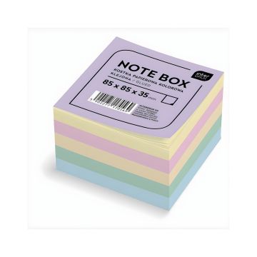 Kostka papierowa klejona Interdruk  85x85x35mm, kolorowa