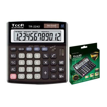 Kalkulator biurowy TOOR, 12pozycyjny, podwójna pamięć