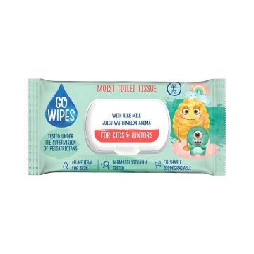 Papier toaletowy nawilżany GOWIPES dla dzieci i młodzieży z klapką 44 sztuki