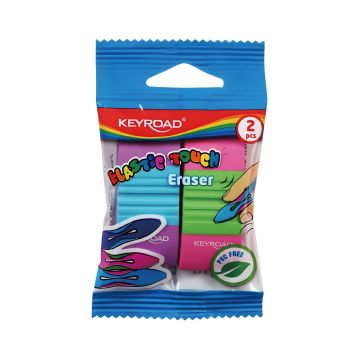 Gumka uniwersalna KEYROAD Elastic Touch z zawieszką, 2 sztuki, mix kolorów