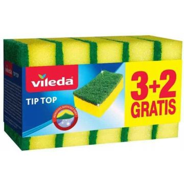 Gąbka do Zmywania Vileda Tip Top 9,5x7cm Zestaw 5 sztuk Żółta