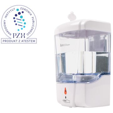 Automatyczny Dozownik do Środków Dezynfekcyjnych Bezdotykowy 700 ml JET Biało-Transparentny
