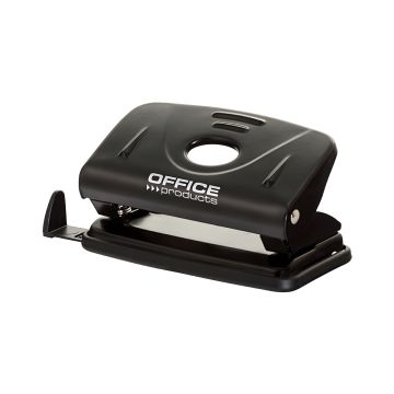 Dziurkacz biurowy OFFICE PRODUCTS do 12 kartek metalowy czarny metalowa głowica precyzyjne dziurkowanie