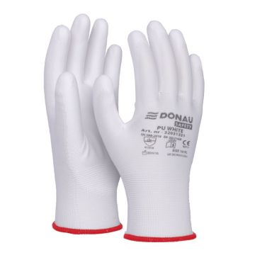 Rękawice ochronne DONAU SAFETY PU White kat. II rozmiar 6 białe