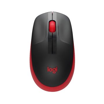 Logitech Mysz M190 czerwona bezprzewodowa – myszka optyczna USB do laptopa i komputera