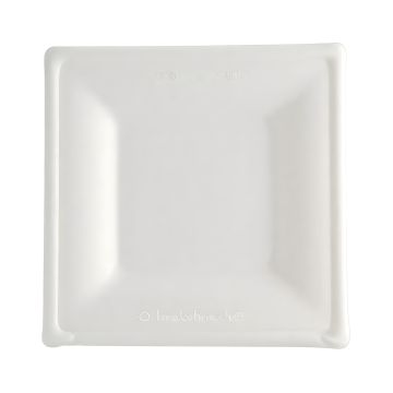 Talerz papierowy z trzciny cukrowej biały kwadratowy 26,2 x 26,2 cm 50 sztuk