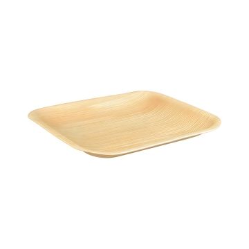 Talerz papierowy z liści palmowych kwadratowy 18 x 18 x 1,5 cm 25 sztuk