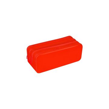 Piórnik silikonowy czterokomorowy GIMBOO, 200x80x75mm, czerwony