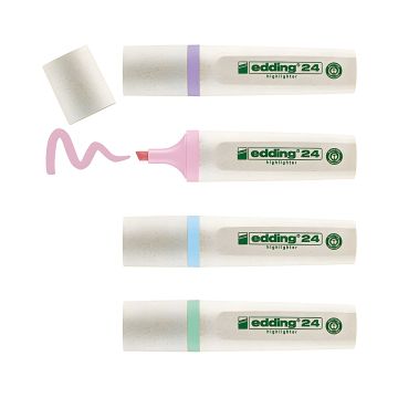 Zakreślacze E-24 Ecoline Edding szerokość 2-5 mm 4 szt. mix pastelowych kolorów