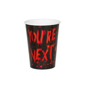 Kubeczki papierowe You're next, 250 ml, czarno-czerwony (1 op. / 6 szt.)