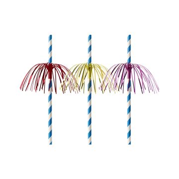 Słomki papierowe Fireworks kolorowe 6x200 mm opakowanie 50 sztuk