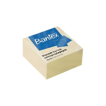 Karteczki samoprzylepne Bantex 75x75mm, 400 kartek, żółty