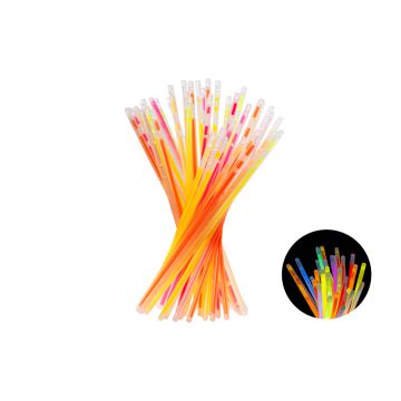 Pałeczki fluorescencyjne, mix kolorów, 20 cm, z łącznikami (1 op. / 100 szt.)