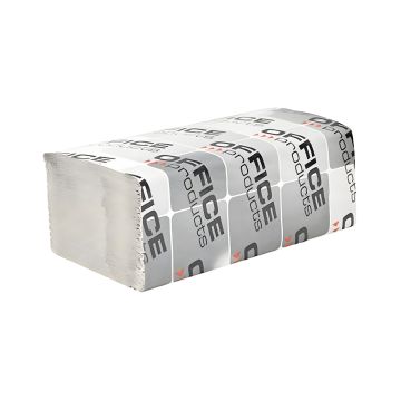 Ręczniki papierowe składane z zadrukiem makulaturowe ekonomiczne OFFICE PRODUCTS jednowarstwowe szare 4000 listków 20 sztuk