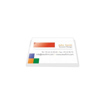 Kieszeń samoprzylepna Q-CONNECT na wizytówki rozcięta na długim boku 60x95mm 100szt