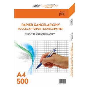 Papier kancelaryjny Interdruk A4, 500 kartek w kratkę