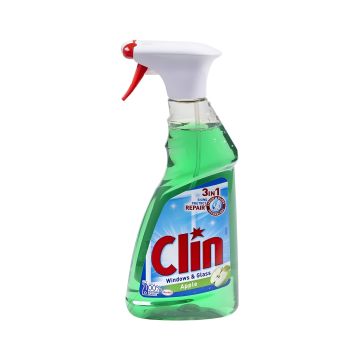 Płyn do mycia szyb CLIN o zapachu jabłka z wygodną pompką 500ml butelka