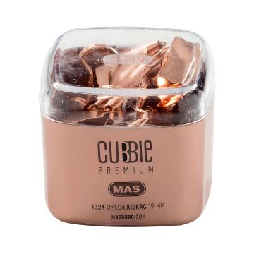 Klipsy do segregatorów Omega Cubbie Premium -19 mm - różowe złoto