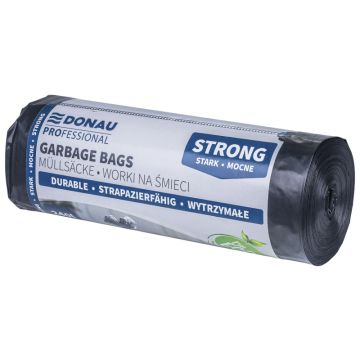 Worki na śmieci DONAU PROFESSIONAL, wytrzymałe, mocne, 240l, 10 szt., czarne