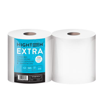 Czyściwo celulozowe EXTRA niepylące dwuwarstwowe białe 800 listków 25x25cm 2 rolki
