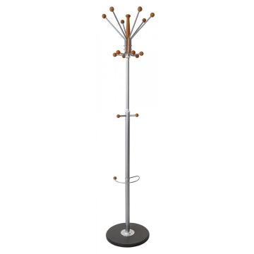 Wieszak Na Ubrania Office Products Goteborg, Stojący, Uch. Na Parasol, Srebrny