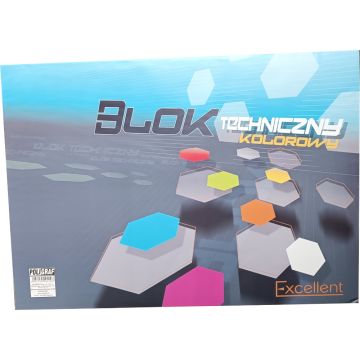 Blok Techniczny A3 20 arkuszy Kolorowy EXCELLENT POLIGRAF