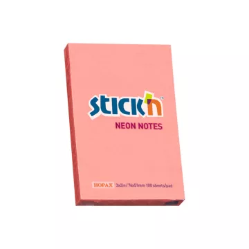 Notes Samoprzylepny Różowy Neon 76x51 mm 100 Karteczek