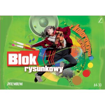 Blok Rysunkowy Kolorowy A4 Kreska 30 Kartek 15 Kolorów 80g