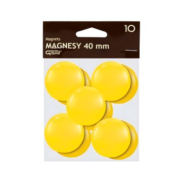 Magnes 40mm GRAND, żółty, 10 sztuk