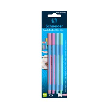 Długopis Schneider Slider Edge Extra Black 1,4 mm, 4 szt. blister mix pastel