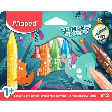 Kredki Świecowe JUMBO JUNGLE FEVER 12 sztuk MAPED