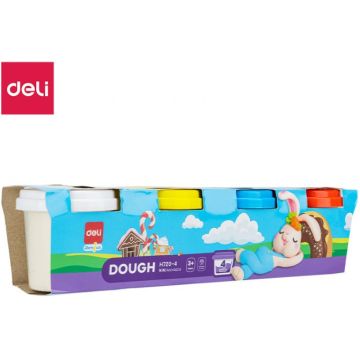 Ciastolina 4 kolory EH720-4 DELI - zestaw mas plastycznych