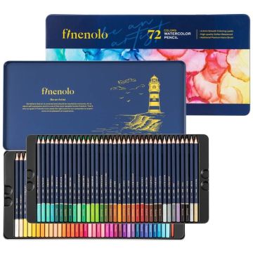 Kredki akwarelowe FINENOLO seria 72 kolory w metalowym etui