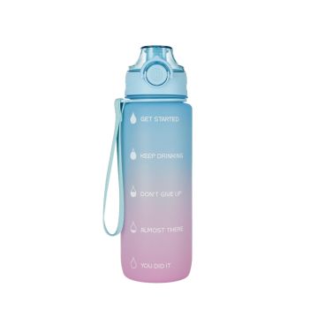 Bidon sportowy z tworzywa sztucznego 750 ml niebieski i różowy