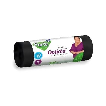 Forte+WNS worki na śmieci 60L, 10 sztuk, LDPE Optima – mocne i pojemne do domu i biura
