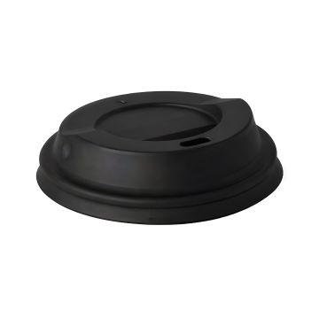 Pokrywka do kubka papierowego C-PLA czarna średnica 80 mm opakowanie 50 sztuk
