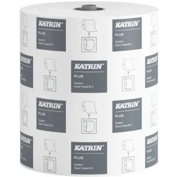 Ręcznik Papierowy Katrin Plus System M Dwuwarstwowy Biały 21cm x 150m (6 rolek)