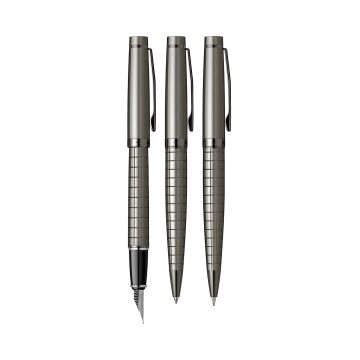 Zestaw ołówek pióro i długopis Scrikss Honour 38 w etui, kolor carbon gray