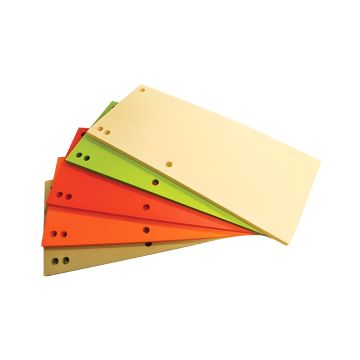 Przekładki biurowe kartonowe 1/3 A4 235x105mm mix kolorów 100 szt.