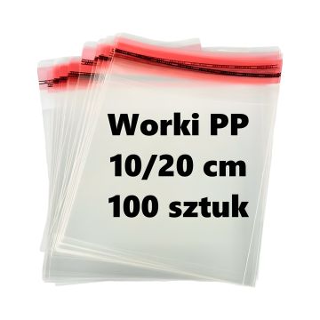 Worek foliowy polipropylenowy z klapką i odpowietrzaniem 100x200 mm 100 sztuk