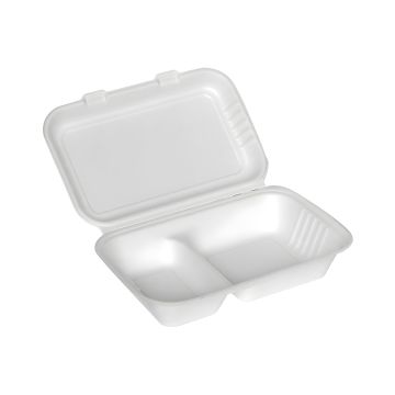 Menubox z trzciny cukrowej dwudzielny 1000 ml wymiary 25 x 16 x 8 cm 50 sztuk