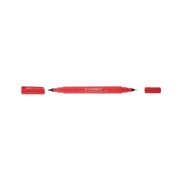 Marker do płyt CD/DVD Q-CONNECT Dual 0,4 mm i 1 mm czerwony