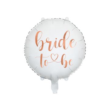 Balon Foliowy Bride to be Biały z Różowozłotym Napisem 45cm