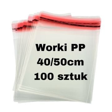 Worek foliowy polipropylenowy z klapką i otworem odpowietrzającym 40x50 cm 100 szt.
