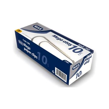 Spinacze do papieru, MAS Mega 10cm niklowane 5 sztuk
