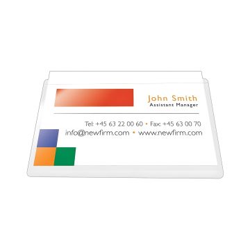 Kieszeń samoprzylepna Q-CONNECT na wizytówki rozcięta na długim boku 60x95mm 100szt