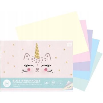 Blok rysunkowy A4 kolor 10 kartek Pastel INTERDRUK